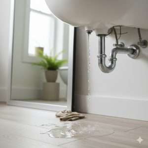 La rotura en un lavabo, cubiertos daños en seguro de hogar.