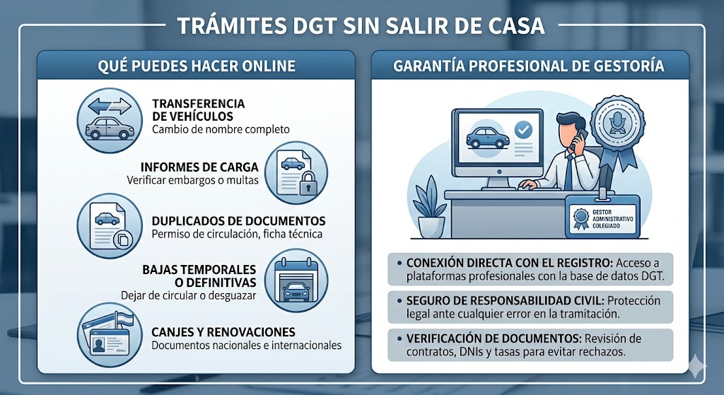 Trámites DGT sin salir de casa online en segurosagencia.com Gestoría