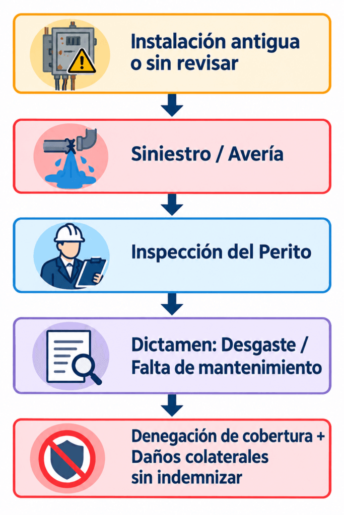 denegacion seguro hogar falta de mantenimiento