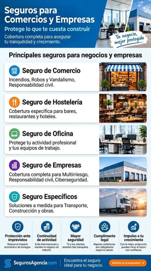 Seguro para comercios, empresas,  locales comerciales y PYMEs